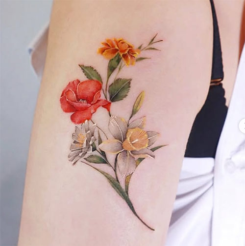 tatuaggio stile floreale