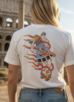 T-Shirt Stampa Giapponese Lanterna Yokai Cottone Premium - immagine 2