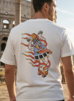 T-Shirt Stampa Giapponese Lanterna Yokai Cottone Premium