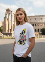 T-Shirt Stampa Giapponese Hannya Namazu Cottone Premium - immagine 3